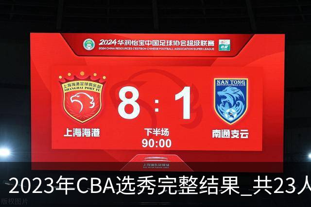 2023年CBA选秀完整结果 共23人被选中历史次高